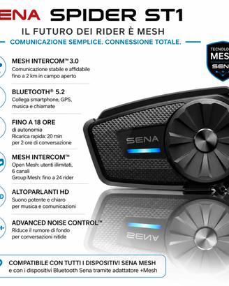 Sena Spider ST1 Interfono Moto Tecnologia MESH