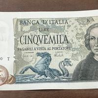 Banconota 5000 lire Colombo 1973 non circolata