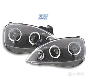 FARI PER OPEL CORSA C 00-06 ANGEL EYES LED FONDO N
