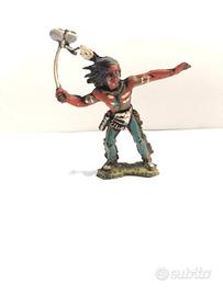 Soldatino Xiloplasto Patent Indiano con Tomahawk 