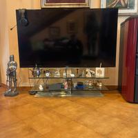 Porta Tv da terra in Acciaio e Cristallo