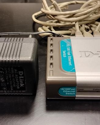 Switch d-link des 1005d+alimentatore e 5 cavi