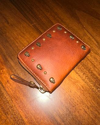 Portafoglio zip Sendra pelle teschio borchie