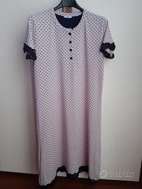 Camicia da notte rosa pois neri Ragno Taglia 44