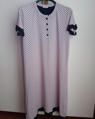 Camicia da notte rosa pois neri Ragno Taglia 44