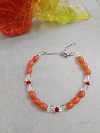 bracciale in agata e quarzo ialino