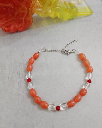 bracciale in agata e quarzo ialino