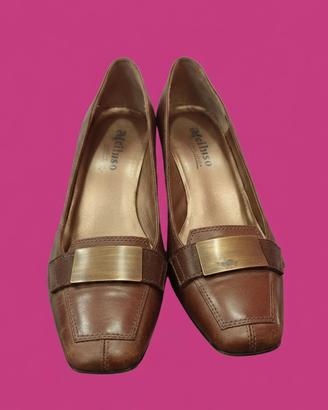 Scarpe Décolleté Melluso Vera Pelle Testa di Moro 