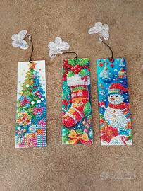 3 Segnalibri Natale Diamond Painting Fatti a Mano