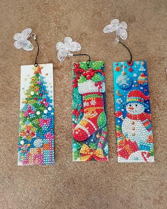 3 Segnalibri Natale Diamond Painting Fatti a Mano