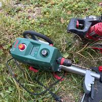 Trapano, troncatrice e mola da banco