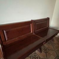 Tavolo con due prolunghe e cassapanca