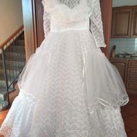 Abito da sposa vintage in toulle, pizzo e raso