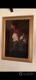 quadro olio suu tela antico fini 600