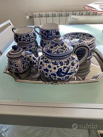 Servizio da tè Deruta Originale – Decoro Arabesco