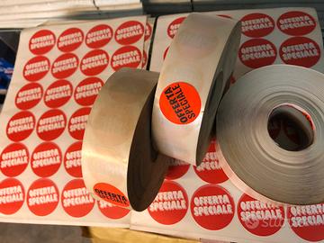 Confezioni 3 rotoli 100 fogli etichette adesive