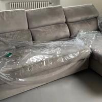 divano angolare in microfibra effetto velluto