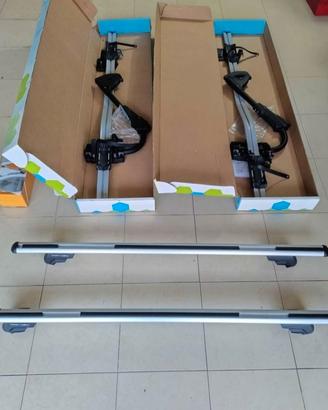 Porta Bici Tetto Auto 2pz + Portatutto Universale