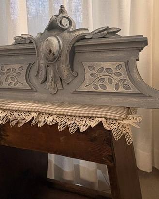 Cimasa antica in legno intagliato - Shabby chic