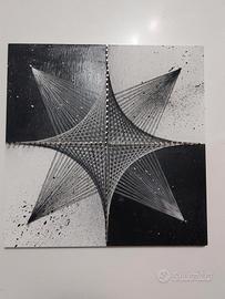 Quadro String Art Geometrico Bianco e Nero 