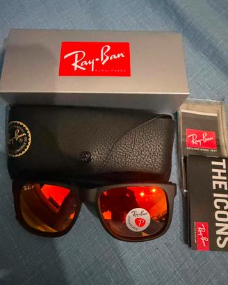 Ray-Ban Justin ORB4165 - Nero, lenti rosse
