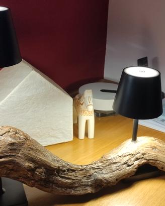 Lampada fatta a mano con legno di mare alla deriva