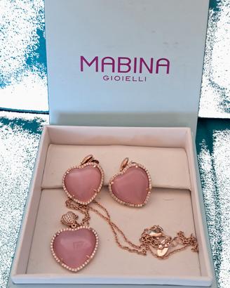 Parure Mabina Cuore Rosa in Argento 925