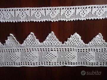 2 lunghi pizzi per biancheria lavorati a mano