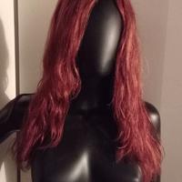 Parrucca rossa capelli VERI mossi lunghi