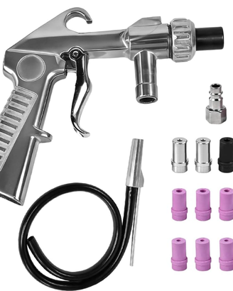 Kit pistola per sabbiatura da compressore con tubo
