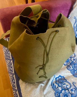 Zaino sporting sacs in tela verde militare