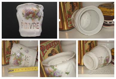 vaso vasetto contenitore porta pepe in porcellana