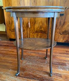 Tavolino ovale da salotto con vassoio amovibile