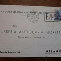 Cedola di Commissione Libreria Antiquaria 1950