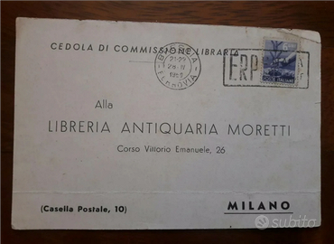 Cedola di Commissione Libreria Antiquaria 1950