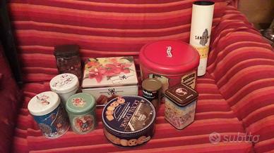 Scatole latta vintage pubblicitarie nuove