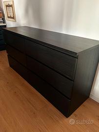 Cassettiera Malm 6 cassetti 160x 80 x 50 cm