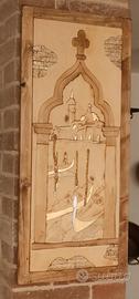 Quadro tutto legno e foglia oro Venezia 