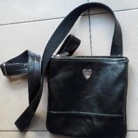 Borsa tracolla uomo armani originale in pelle nera