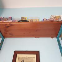 mensole di legno più supporti in ferro battuto