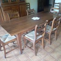 TAVOLO IN NOCE + 8 SEDIE