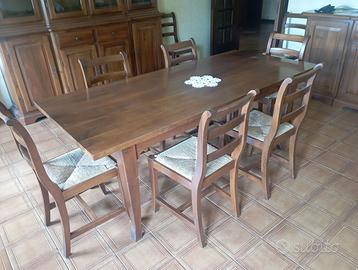 TAVOLO IN NOCE + 8 SEDIE