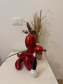 Lampada cane palloncino rosso metallizzato ADM