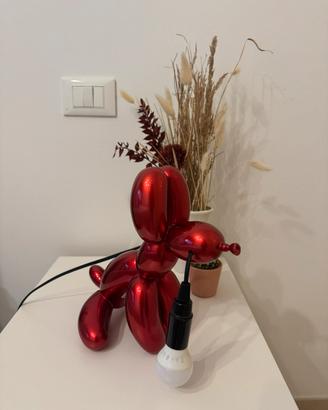 Lampada cane palloncino rosso metallizzato ADM