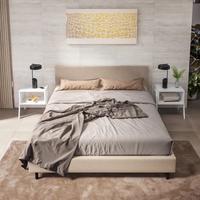 letto matrimoniale con testata imbottita