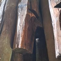 travi antiche di legno in larice