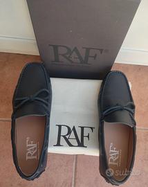 Mocassini uomo RAF Brand in vera pelle blu N43