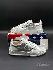 Autry sneakers medalist low bianche e argento 39