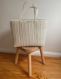 Borsa #intrecciata #palorosa #bianca e crema