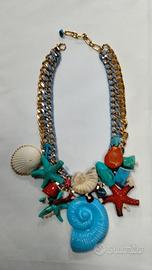 Collana conchiglie azzurre e stelle Marine 